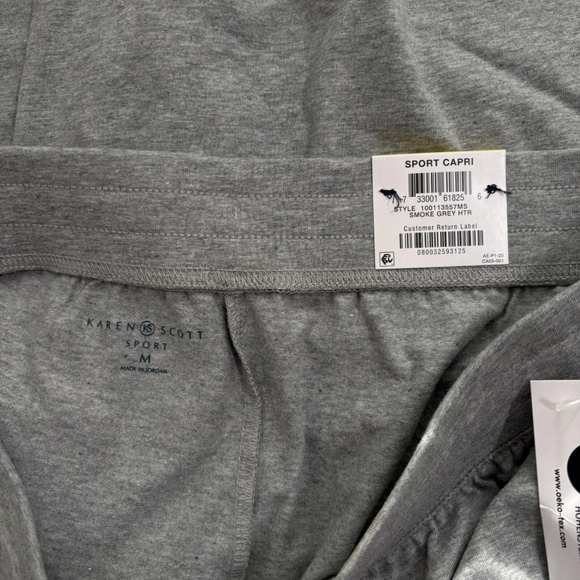 Karen Scott Women's Light Grey Knit Capri Pull On Pants / Joggers NWT - Picture 4 of 4